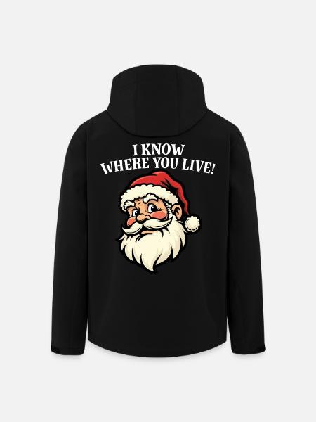 I know where you live - Santa - Men’s Recycled Softshell Jacket by Stanley/Stella - black