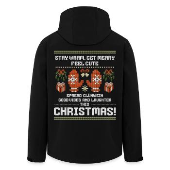 Mulled wine vibes and laughter at Christmas - Men’s Recycled Softshell Jacket by Stanley/Stella - black - Back - AI Model Male 185 light (185cm)