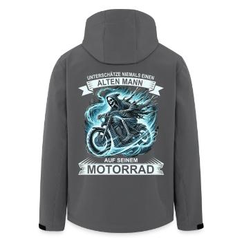 Motards Ne sous-estimez jamais un vieil homme - Veste softshell homme en polyester recyclé Stanley/Stella - noir - Dos - AI Model Male 185 light (185cm)