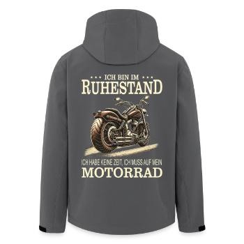 Rentner Bin im Ruhestand habe keine Zeit - Recycelte Männer Softshell-Jacke von Stanley/Stella - Schwarz - Hinten - AI Model Male 185 light (185cm)