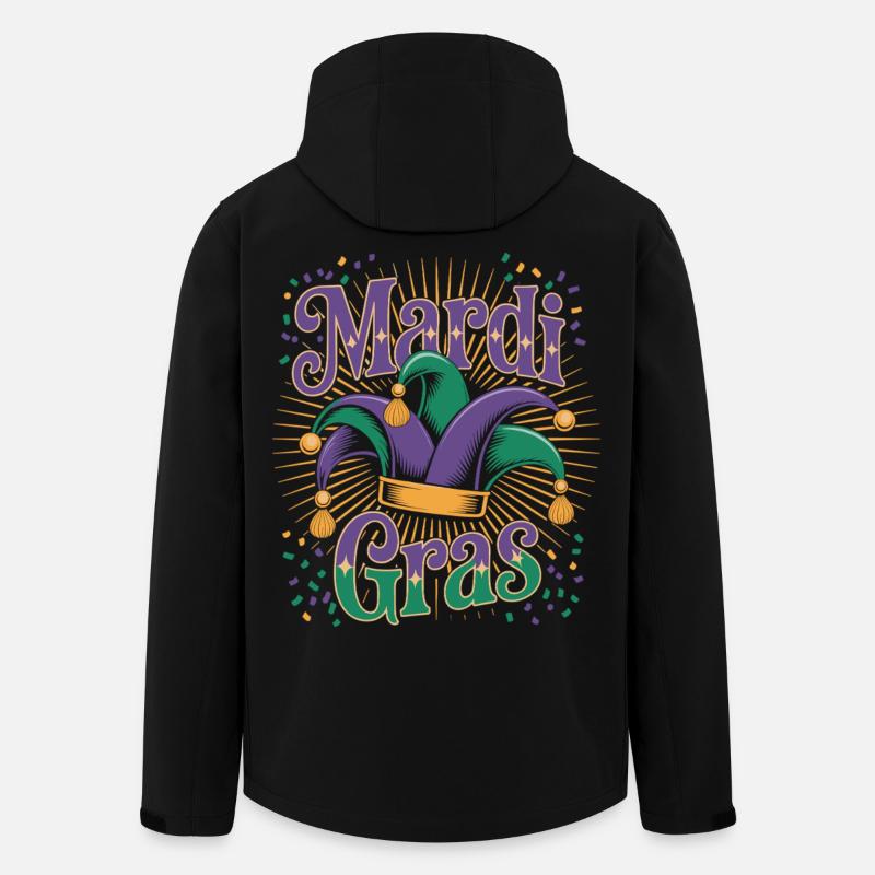 Carnaval Mardi Gras Confettis - Veste softshell homme en polyester recyclé Stanley/Stella - noir