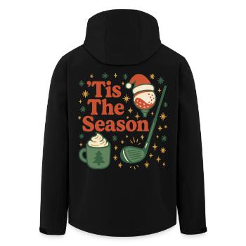 Festlicher Golf-Jubel: Es ist die Saison - Recycelte Männer Softshell-Jacke von Stanley/Stella - Schwarz - Hinten - AI Model Male 185 light (185cm)