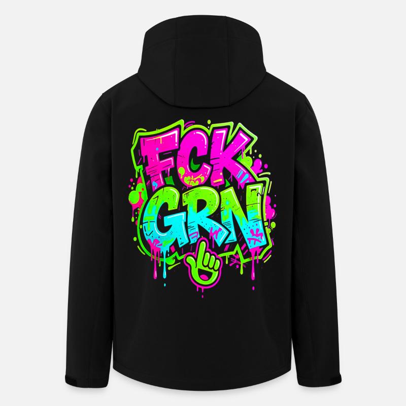 FCK GRN Graffiti - Veste softshell homme en polyester recyclé Stanley/Stella - noir