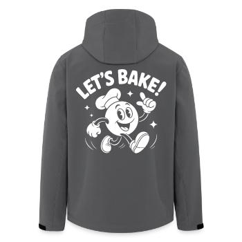 Lets Bake Cartoon Baking Mascot - Men’s Recycled Softshell Jacket by Stanley/Stella - black - Back - AI Model Male 185 light (185cm)