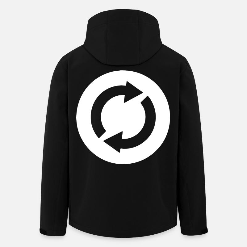 Repeating Silhouettes Pictogram Design - Men’s Recycled Softshell Jacket by Stanley/Stella - black
