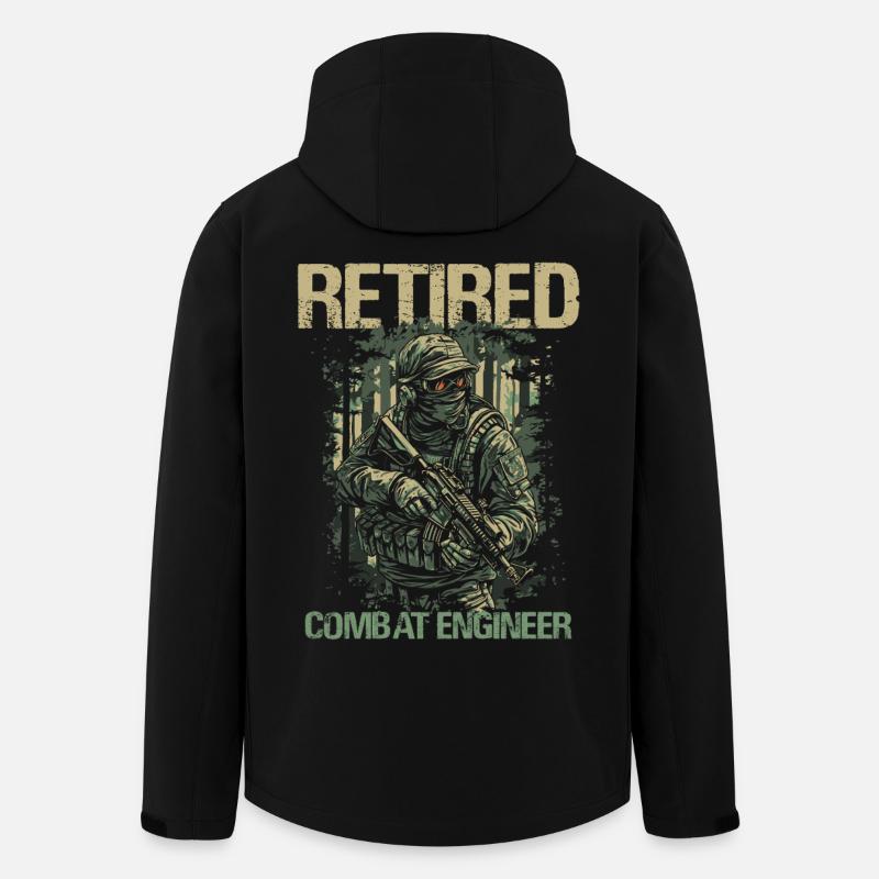 Calm Combat Engineer Illustration - Men’s Recycled Softshell Jacket by Stanley/Stella - black