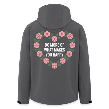 Blumenherz Mehr Glück - Recycelte Männer Softshell-Jacke von Stanley/Stella - Schwarz - Hinten - AI Model Male 185 light (185cm)