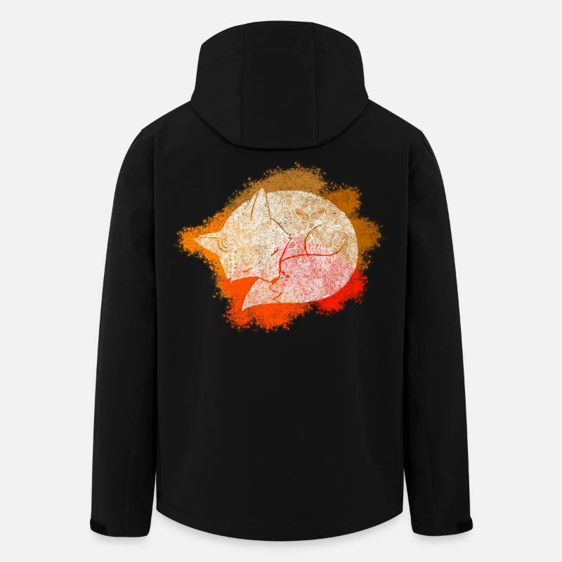 Zentangle Fuchs - Recycelte Männer Softshell-Jacke von Stanley/Stella - Schwarz