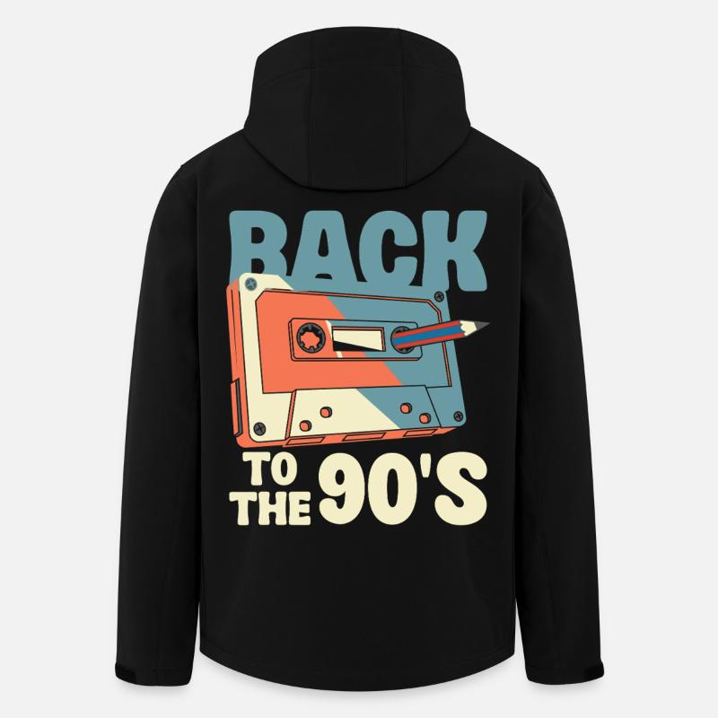 90s Birthday 90s Cassette Costume - Men’s Recycled Softshell Jacket by Stanley/Stella - black