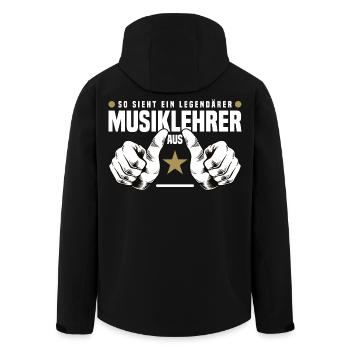 Musiklehrer - Recycelte Männer Softshell-Jacke von Stanley/Stella - Schwarz - Hinten - AI Model Male 185 light (185cm)