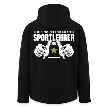 Sportlehrer - Recycelte Männer Softshell-Jacke von Stanley/Stella - Schwarz - Hinten - AI Model Male 185 light (185cm)