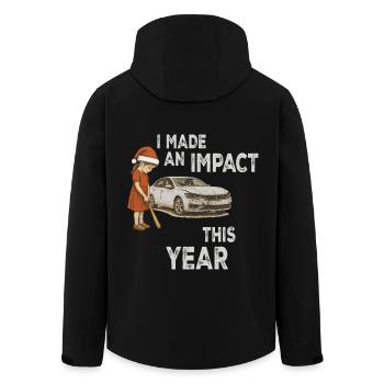 Naughty Girl Christmas Funny - Men’s Recycled Softshell Jacket by Stanley/Stella - black - Back - AI Model Male 185 light (185cm)