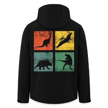 Dinosaurier Dino Dinos Tyrannosaurus Triceratops - Recycelte Männer Softshell-Jacke von Stanley/Stella - Schwarz - Hinten - AI Model Male 185 light (185cm)
