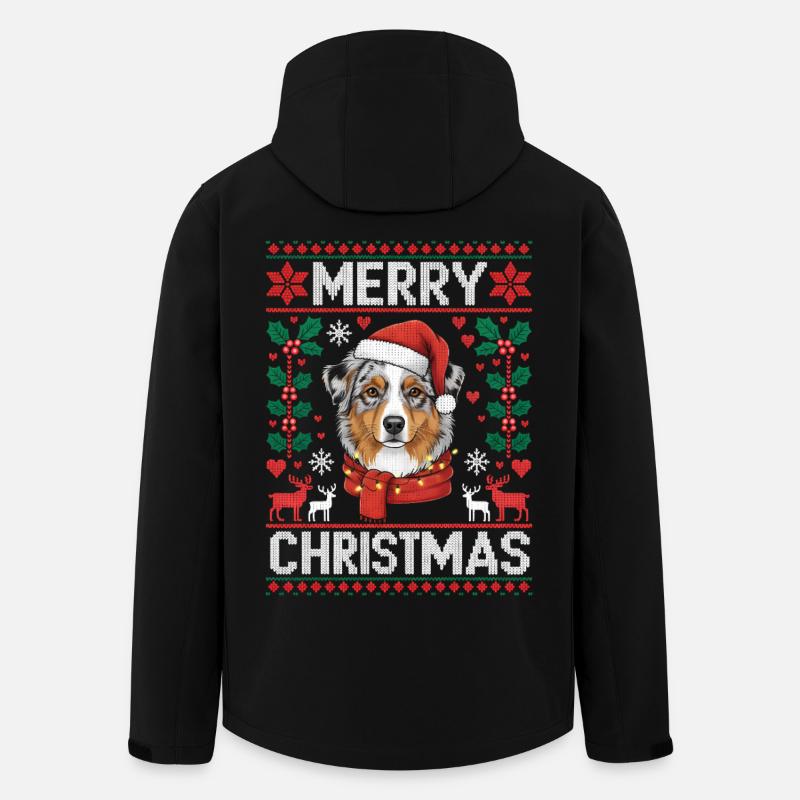 Australischer Schäferhund Weihnachten Xmas - Recycelte Männer Softshell-Jacke von Stanley/Stella - Schwarz