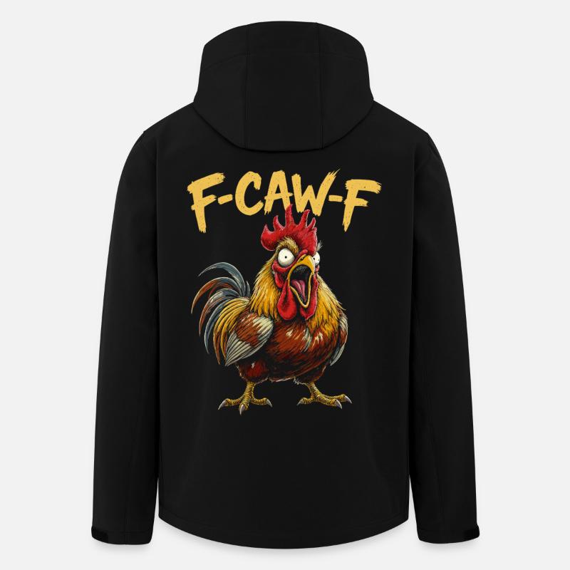 F-CAW-F Hahn Cartoon Grafik - Recycelte Männer Softshell-Jacke von Stanley/Stella - Schwarz