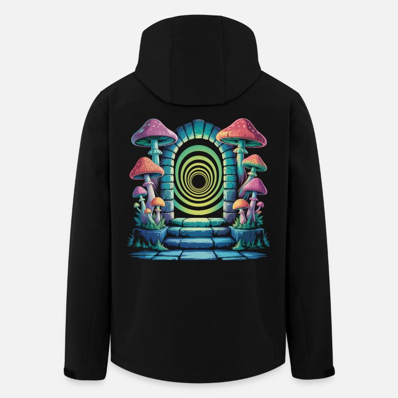 Shroomportal - Cool Funghi Logo - Recycelte Männer Softshell-Jacke von Stanley/Stella - Schwarz