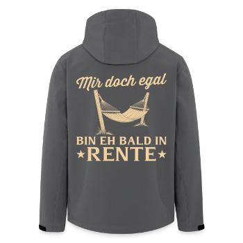 Retirement Hammock - Soon to Retire - Men’s Recycled Softshell Jacket by Stanley/Stella - black - Back - AI Model Male 185 light (185cm)