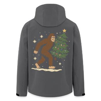 Le Bigfoot de Noël apporte le sapin de Noël - Veste softshell homme en polyester recyclé Stanley/Stella - noir - Dos - AI Model Male 185 light (185cm)