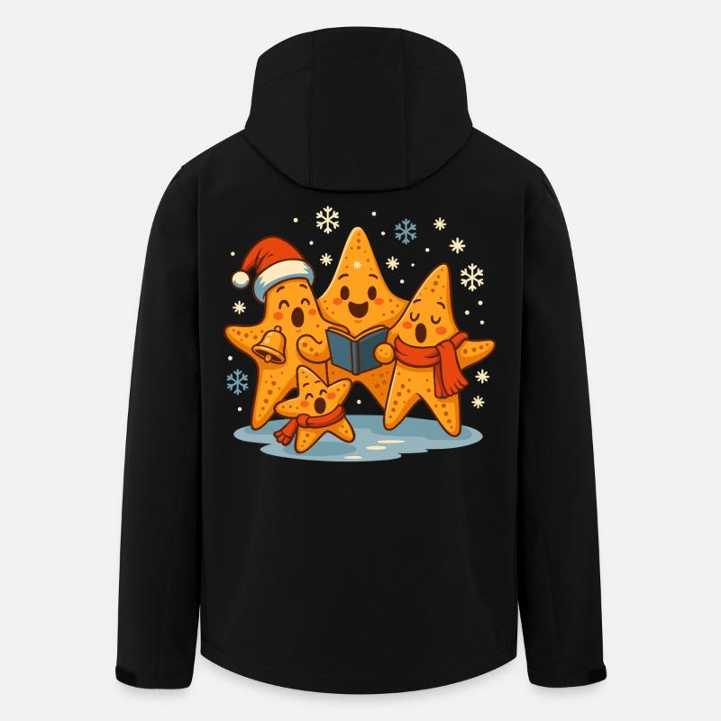 Weihnachten singende Seesterne Maritim - Recycelte Männer Softshell-Jacke von Stanley/Stella - Schwarz