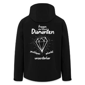 Women's 40th Birthday - Men’s Recycled Softshell Jacket by Stanley/Stella - black - Back - AI Model Male 185 light (185cm)