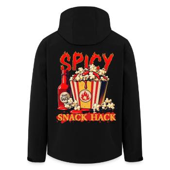 Popcorn Mit Chilli Soße - Recycelte Männer Softshell-Jacke von Stanley/Stella - Schwarz - Hinten - AI Model Male 185 light (185cm)