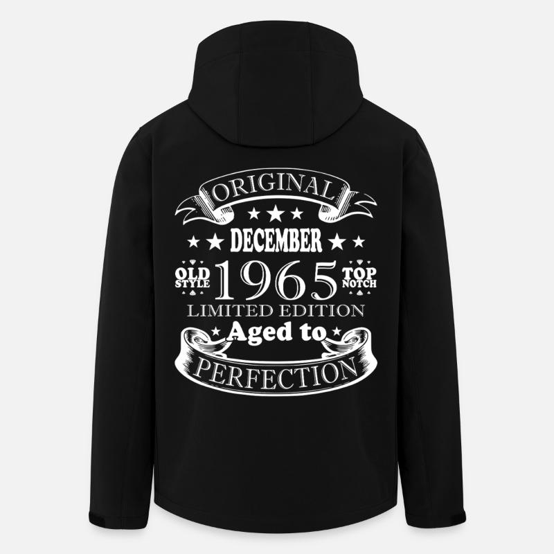 Décembre 1965 | Anniversaire 1965 Millésime Décembre - Veste softshell homme en polyester recyclé Stanley/Stella - noir