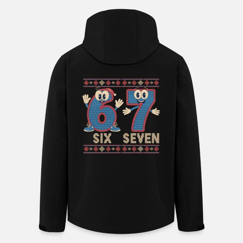 6 7 Sechs Sieben Meme – Weihnachten - Recycelte Männer Softshell-Jacke von Stanley/Stella - Schwarz