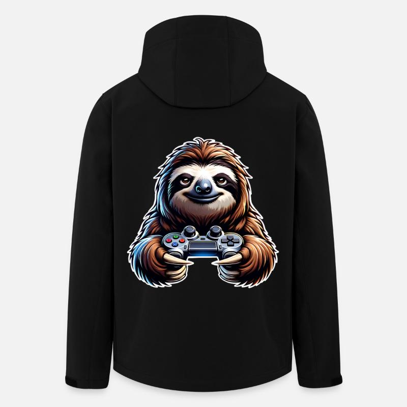 Gaming Sloth Controller - Men’s Recycled Softshell Jacket by Stanley/Stella - black