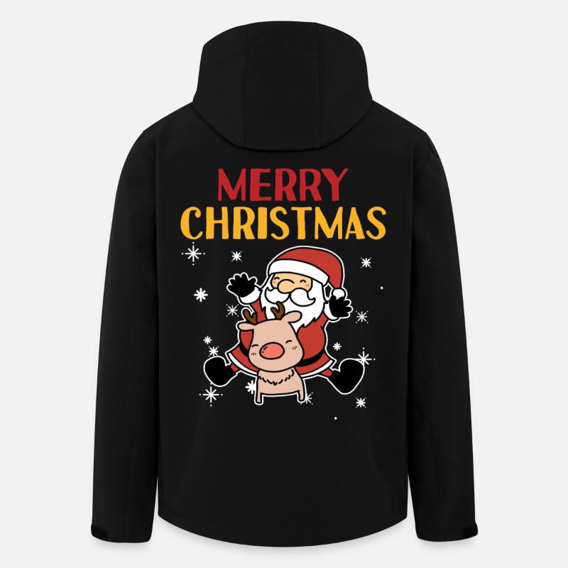 Joyeux Noël - idée Cadeau Père Noel - Veste softshell homme en polyester recyclé Stanley/Stella - noir