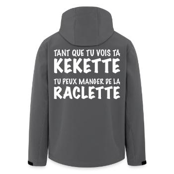 Humour Raclette Beauf Fan de Fromage Cadeau Drôle - Veste softshell homme en polyester recyclé Stanley/Stella - noir - Dos - AI Model Male 185 light (185cm)