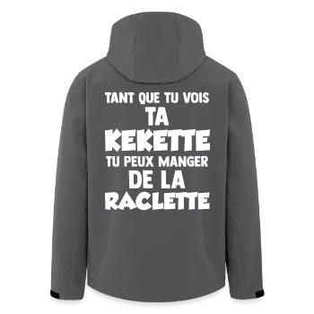 Humour Raclette Beauf Fromage idée Cadeau Drôle - Veste softshell homme en polyester recyclé Stanley/Stella - noir - Dos - AI Model Male 185 light (185cm)