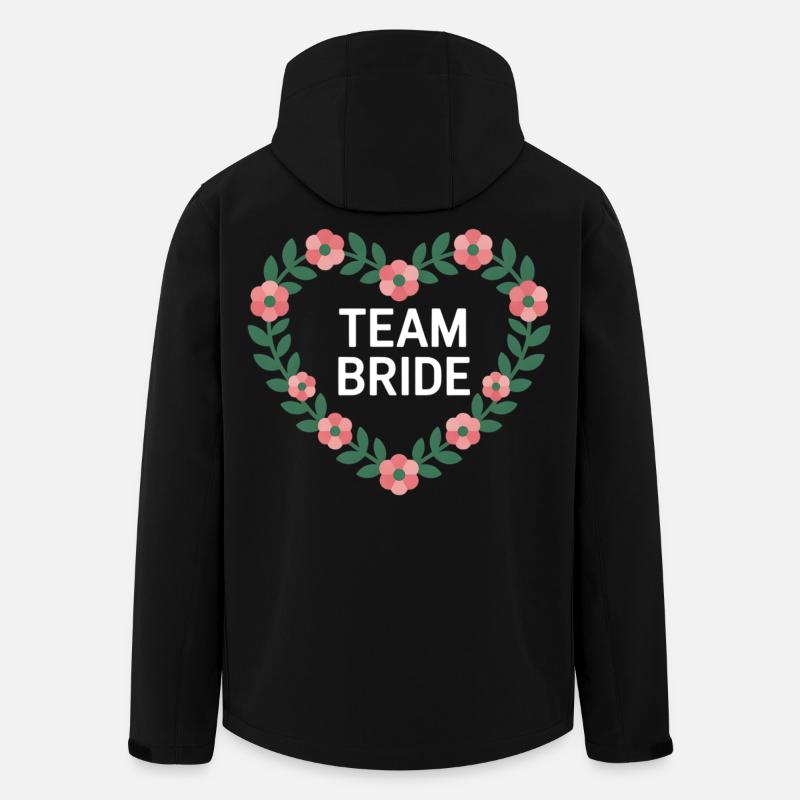Équipe Mariée Coeur Fleurs - Veste softshell homme en polyester recyclé Stanley/Stella - noir