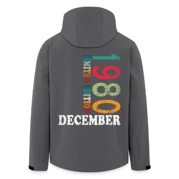Anniversaire en décembre 1980 - décembre - Veste softshell homme en polyester recyclé Stanley/Stella - noir - Dos - AI Model Male 185 light (185cm)