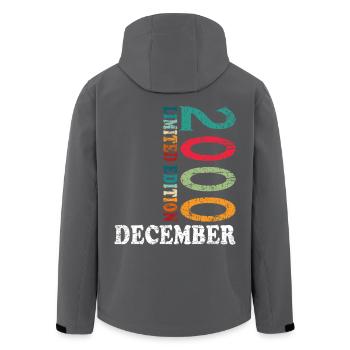 Anniversaire en décembre 2000 - décembre - Veste softshell homme en polyester recyclé Stanley/Stella - noir - Dos - AI Model Male 185 light (185cm)