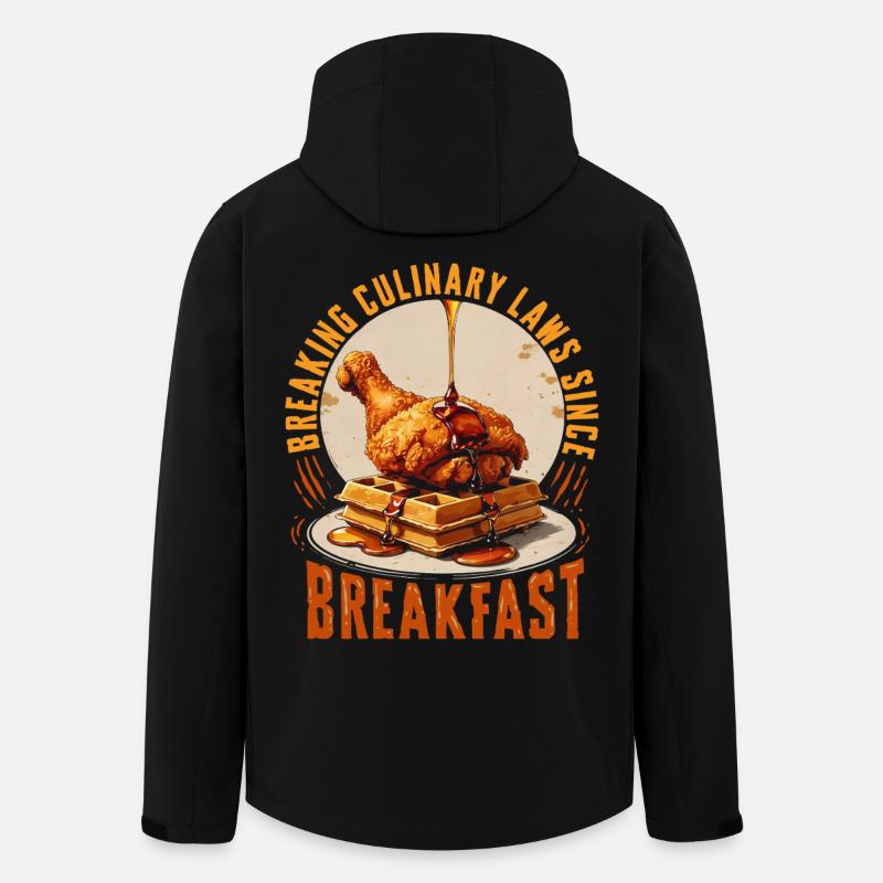 Chicken With Waffles Breaking Culinary Laws - Men’s Recycled Softshell Jacket by Stanley/Stella - black