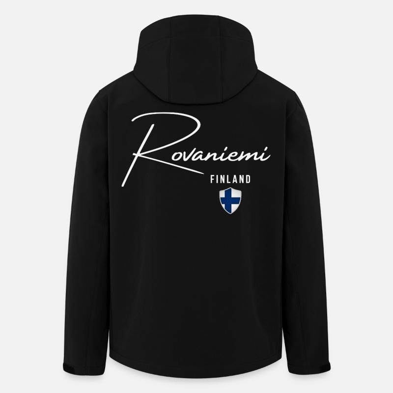 Rovaniemi Finland, elegant design Rovaniemi - Men’s Recycled Softshell Jacket by Stanley/Stella - black