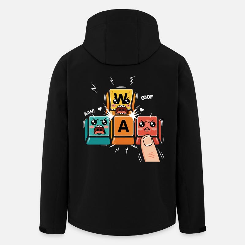 WASD Gamer Kawaii  - Recycelte Männer Softshell-Jacke von Stanley/Stella - Schwarz