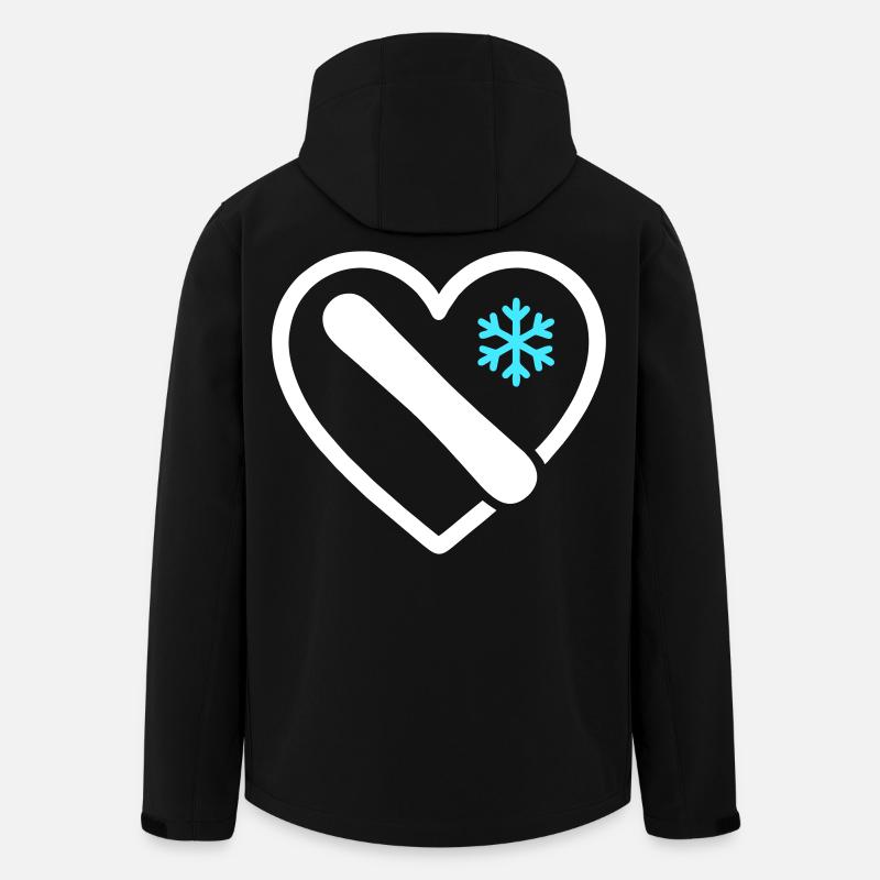 Snowboard Heart Mountain Winter Geschenk - Recycelte Männer Softshell-Jacke von Stanley/Stella - Schwarz