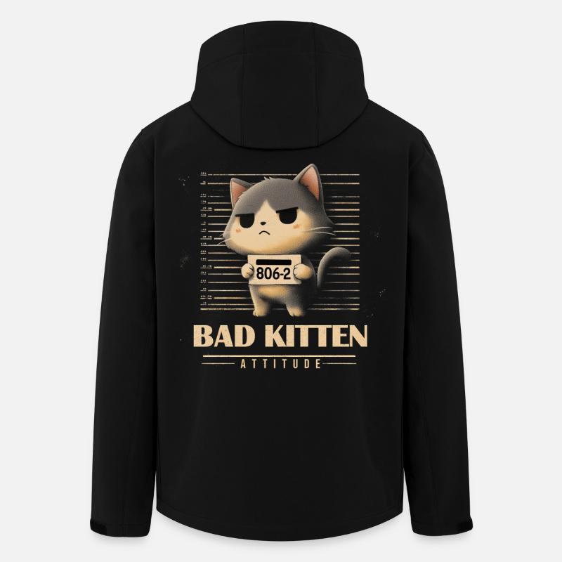 Bad Kitten Attitude - Men’s Recycled Softshell Jacket by Stanley/Stella - black