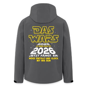 Das wars mit 2025 | Happy New Year 2026 - Recycelte Männer Softshell-Jacke von Stanley/Stella - Schwarz - Hinten - AI Model Male 185 light (185cm)