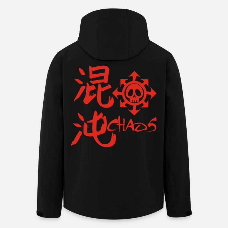 Chaos Red Skull und Kanji - Recycelte Männer Softshell-Jacke von Stanley/Stella - Schwarz