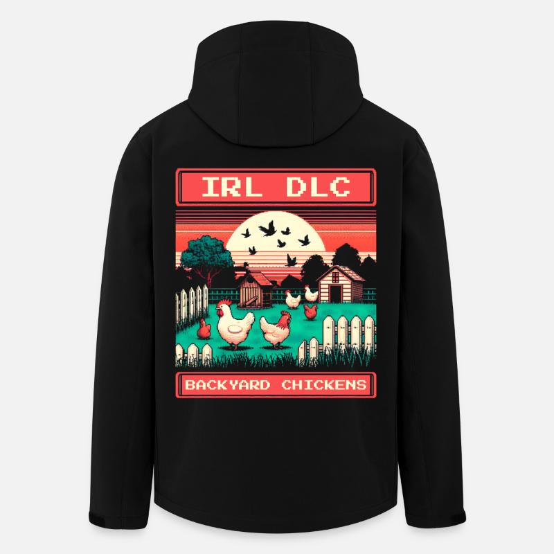 IRL DLC | Hühner im Garten - Recycelte Männer Softshell-Jacke von Stanley/Stella - Schwarz