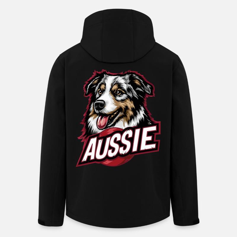 Aussie Dog Design – Australian Shepherd Fan - Men’s Recycled Softshell Jacket by Stanley/Stella - black