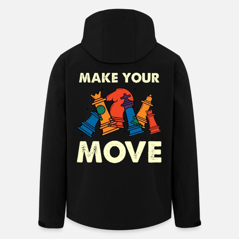 Mach deinen Zug – bunte Schachfiguren - Recycelte Männer Softshell-Jacke von Stanley/Stella - Schwarz