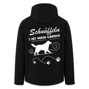 Schnüffeln ist mein Cardio Mantrailing - Recycelte Männer Softshell-Jacke von Stanley/Stella - Schwarz - Hinten - AI Model Male 185 light (185cm)