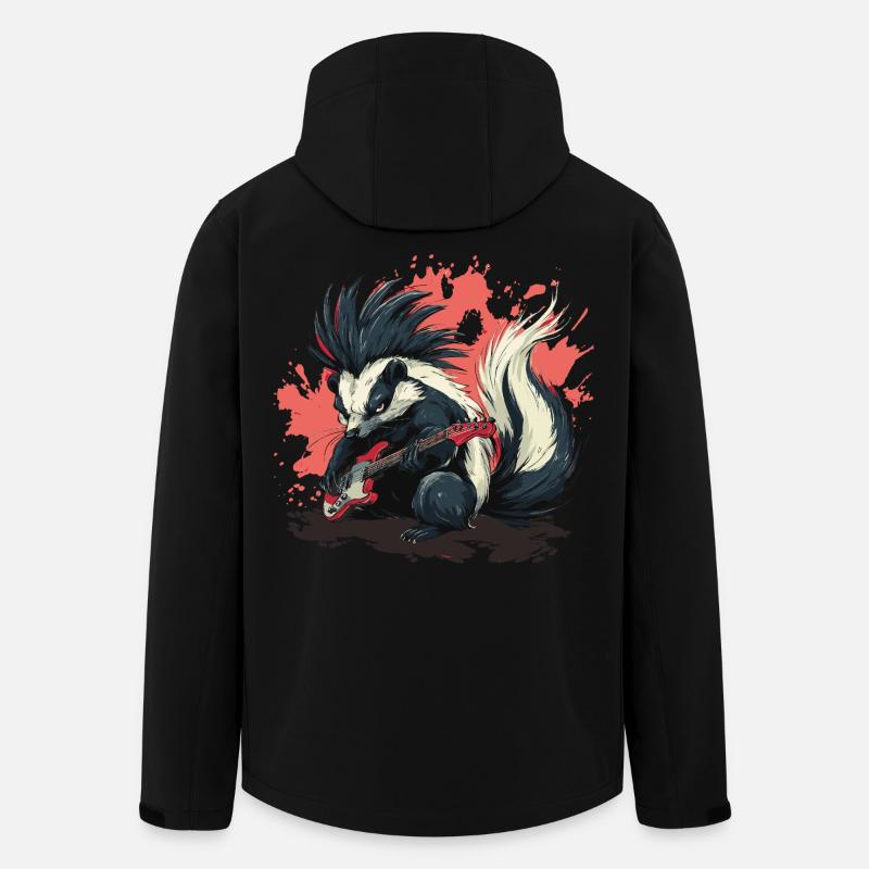 Punk Stinktier mit Bassgitarre - Recycelte Männer Softshell-Jacke von Stanley/Stella - Schwarz