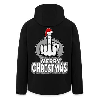 Joyeux Noël majeur doigt dard doigt design - Veste softshell homme en polyester recyclé Stanley/Stella - noir - Dos - AI Model Male 185 light (185cm)