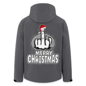 Joyeux Noël majeur doigt puant design - Veste softshell homme en polyester recyclé Stanley/Stella - noir - Dos - AI Model Male 185 light (185cm)