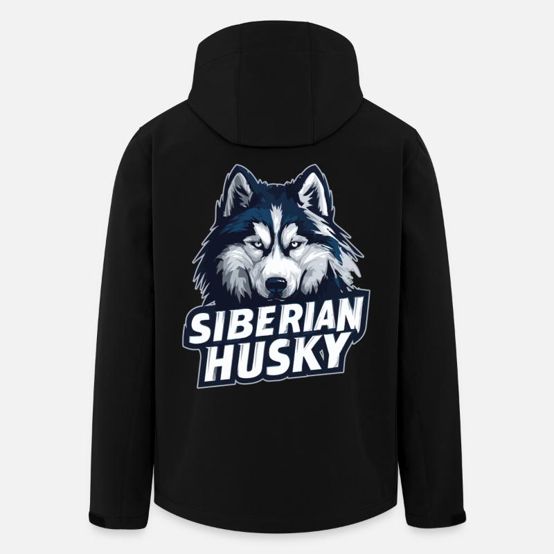 Siberian Husky Kopf Illustration - Recycelte Männer Softshell-Jacke von Stanley/Stella - Schwarz
