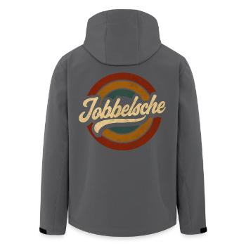 Jobbelsche – Hessian Retro Design - Men’s Recycled Softshell Jacket by Stanley/Stella - black - Back - AI Model Male 185 light (185cm)